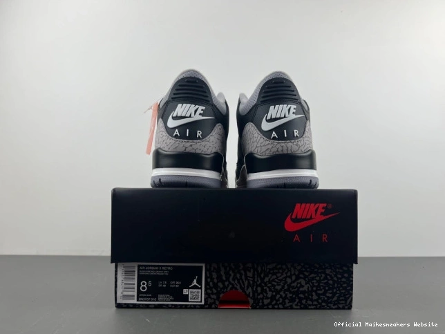Official Maikesneakers Cement DN3707-010 Air Jordan Black 3 0716